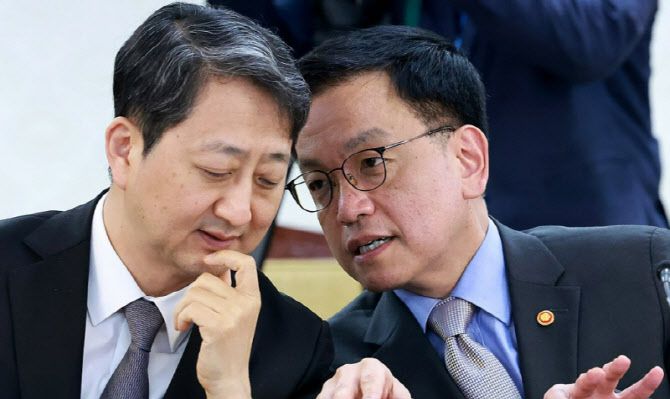 최상목(오른쪽) 경제부총리와 안덕근 산업통상자원부 장관. (사진=연합뉴스)