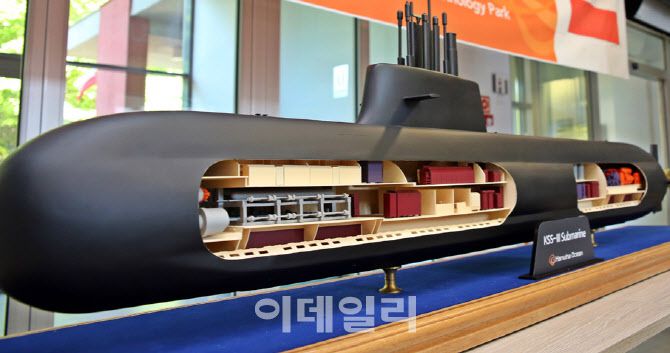 장보고-III 잠수함 모형 (출처=한화오션)