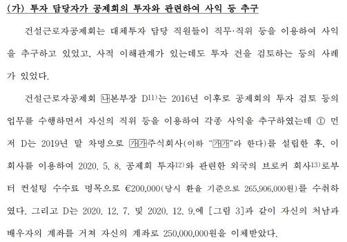 ‘주요 연기금 등의 대체투자 운용 및 관리실태’ 감사 결과 (자료=감사원)