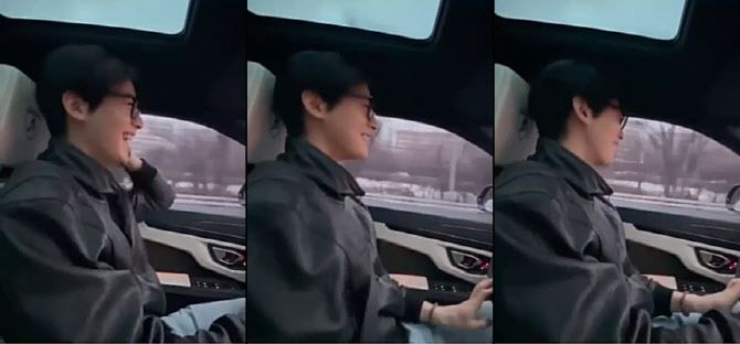 차은우가 지난 2월 올린 인스타그램 게시물을 통해 람보르기니 우루스를 주행 중인 모습을 공개했다. (사진=차은우 인스타그램 캡쳐)