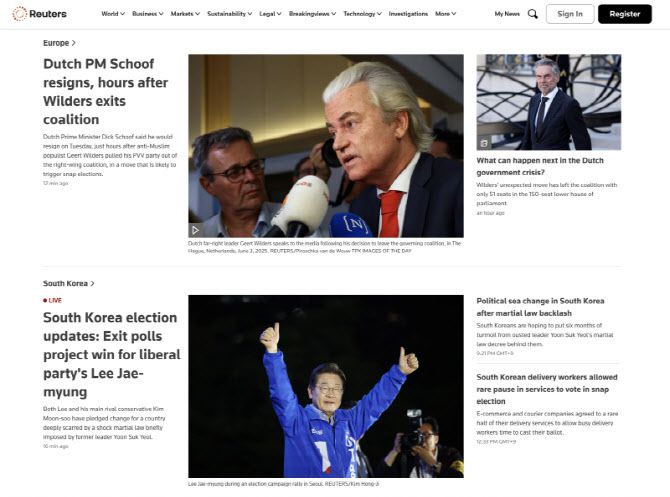 3일자 로이터통신 온라인판. (사진=로이터통신 갈무리)