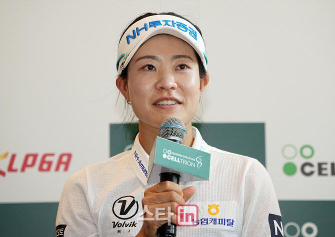 박민지가 KLPGA 투어 역대 처음 단일 대회 5연패에 도전하는 각오를 밝히고 있다. (사진=이데일리 골프in 조원범 기자)