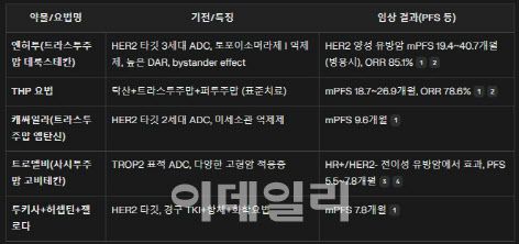 엔허투 경쟁 약물과 특성 (자료=각사, 정리=퍼플렉시티)