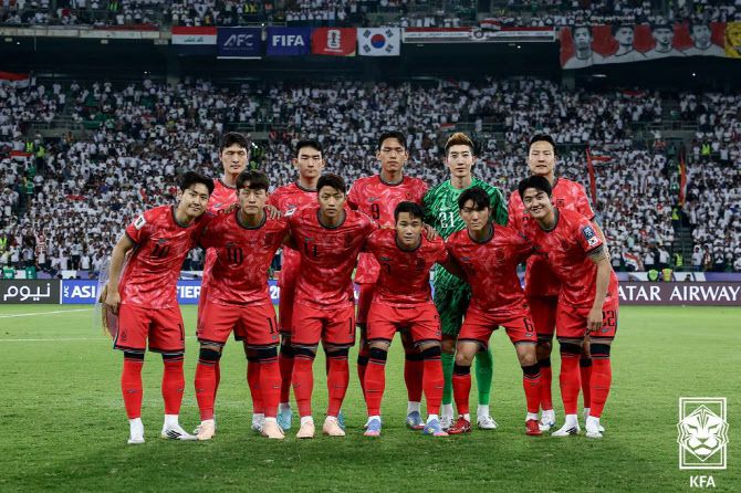 이라크전 앞둔 한국 축구 국가대표팀(사진=대한축구협회 제공/연합뉴스)