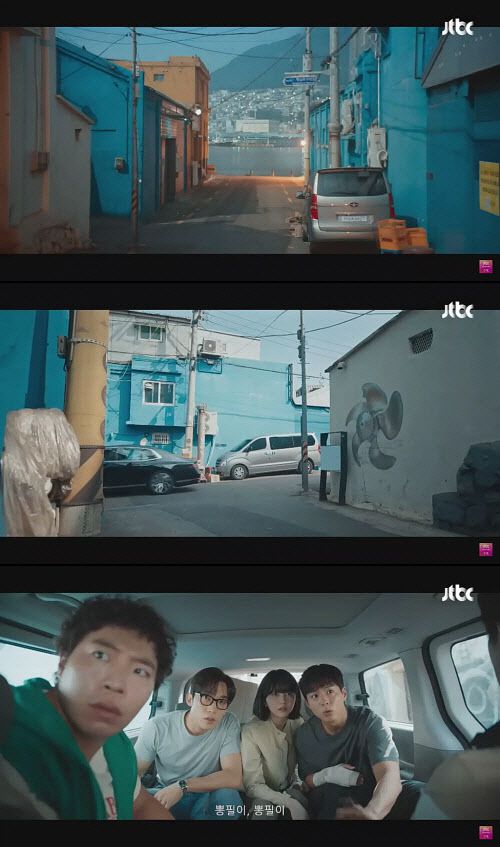 JTBC 드라마 ‘굿보이’에 등장한 현대차 스타렉스와 배우들. (사진=유튜브 채널 JTBC 드라마 캡쳐)