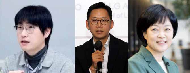 왼쪽부터 하정우 AI미래기획수석, 배경훈 과학기술정보통신부 장관 후보자, 한성숙 중소벤처기업부 장관 후보자. 사진=이데일리 DB