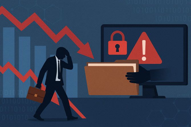 해킹 사고 이후 기업 매출 타격 관련 이미지(사진=생성형AI 서비스)