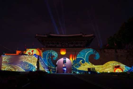 진주성에서 펼쳐진 ‘국가유산 미디어아트’(사진=국가유산청).