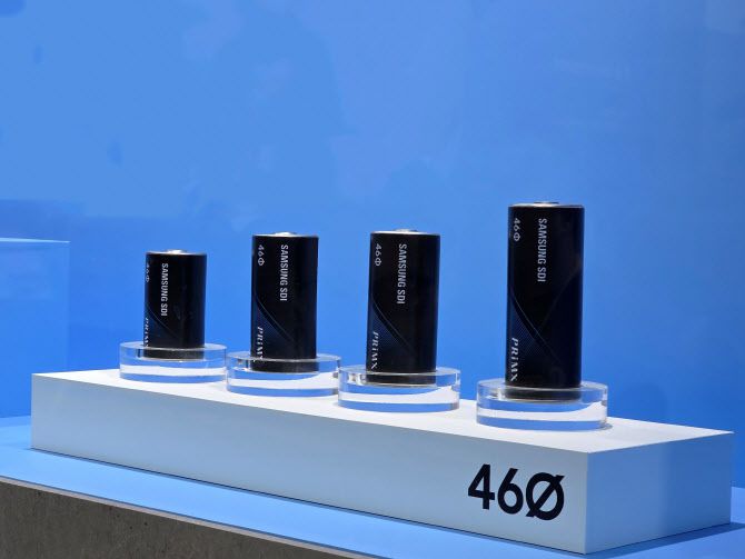 삼성SDI가 올해 3월 개최된 ‘인터배터리 2025’에서 공개한 46파이 배터리 라인업.(사진=삼성SDI)