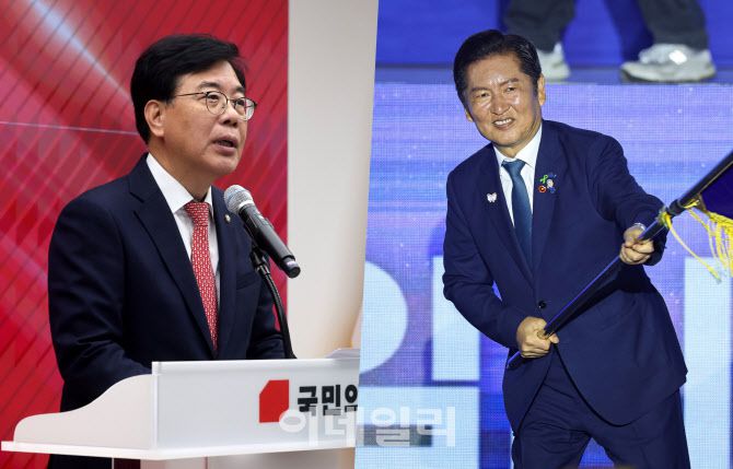 왼쪽부터 송언석 국민의힘 대표, 정청래 더불어민주당 대표. (사진 = 이데일리DB)