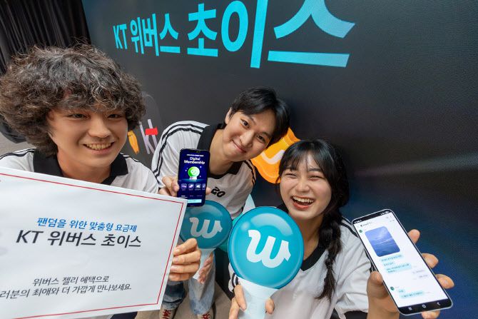 KT 대학생 마케팅 서포터즈 ‘Y퓨처리스트’가 ‘5G 위버스 초이스’ 요금제를 홍보하고 있다.