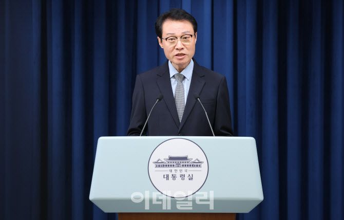 이규연 홍보소통수석이 26일 서울 용산 대통령실 청사에서 한미 정상회담 주요 의제 관련 브리핑을 하고 있다.(사진=뉴스1)