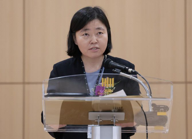 임은정 서울동부지검장이 지난달 4일 서울 송파구 서울동부지방검찰청에서 열린 취임식에서 취임사를 하고 있다. (사진=연합뉴스)