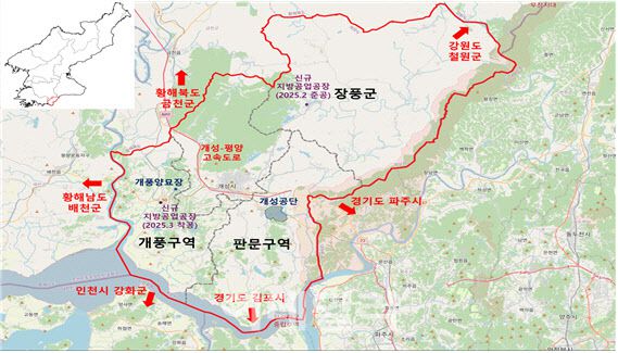 개성특별시 행정구역 및 주요 시설. (자료= 현대경제연구원)