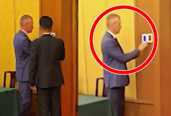 북한과 러시아 경호원들이 에어컨 온도를 두고 실랑이를 벌이는 모습.(사진=러시아 언론 코메르산트 캡처)