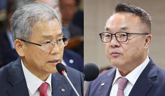 김동철 한전 사장(왼쪽), 황주호 한국수력원자력 사장. (사진=연합뉴스)