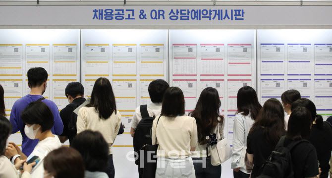 [이데일리 이영훈 기자]채용공고 게시판에 몰리는 구직자들