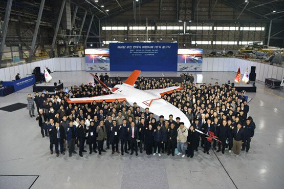 대한항공이 국내 최초로 개발 중인 저피탐 무인 편대기 비행시제 1호기 출고식 (사진=대한항공)