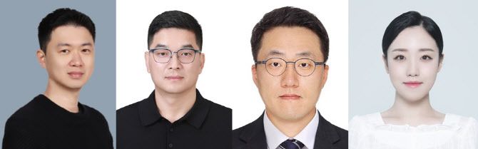 한국화학연구원과 HD현대에너지솔루션 공동연구팀.(왼쪽부터)김범수 화학연 책임연구원, 전남중 화학연 센터장, 김태준 HD현대에너지솔루션 수석연구원, 조세빈 HD현대에너지솔루션 책임연구원.(사진=한국화학연구원)