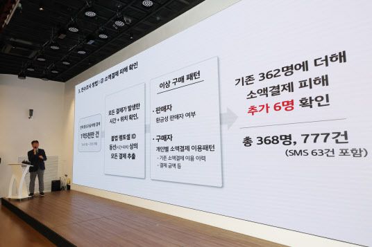 서창석 KT 네트워크 부문 부사장이 17일 서울 종로구 KT광화문빌딩 웨스트에서 소액결제 및 개인정보 유출 피해 관련 전수 조사 결과를 발표하고 있다.(사진=연합뉴스)