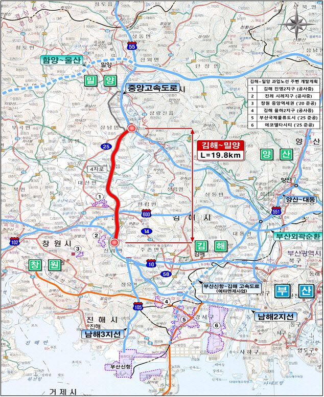 김해-밀양 고속도로 신설 사업개요 및 위치도. (사진=국토교통부)