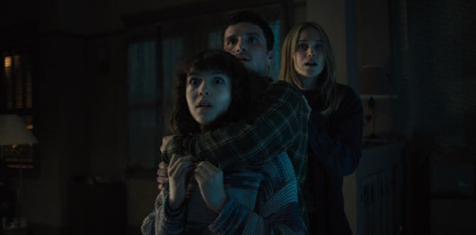 (from left) Abby (Piper Rubio), Mike (Josh Hutcherson) and Vanessa (Elizabeth Lail) in Five Nights at Freddys 2, directed by Emma Tammi.