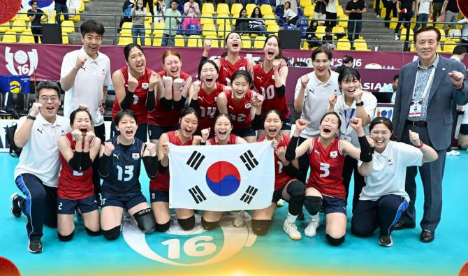 U-16 아시아선수권대회에서 우승을 차지한 한국 대표팀. 사진=AVC SNS