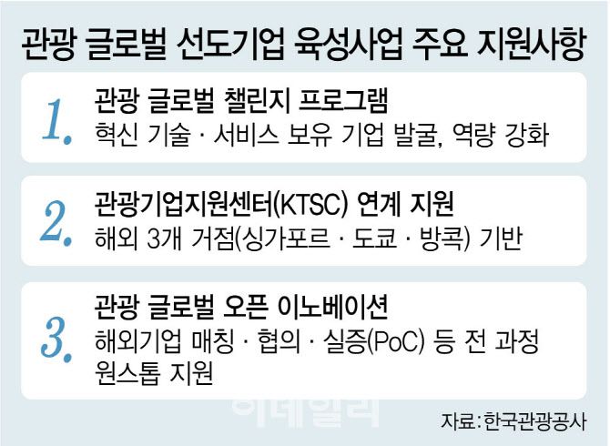 [이데일리 김정훈 기자] 관광 글로벌 선도기업 육성사업 주요 지원사항