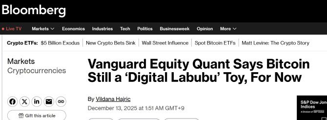 블룸버그는 13일 비트코인을 경제적 가치가 없는 ‘디지털 라부부’ 인형으로 비유했다. (사진=블룸버그)