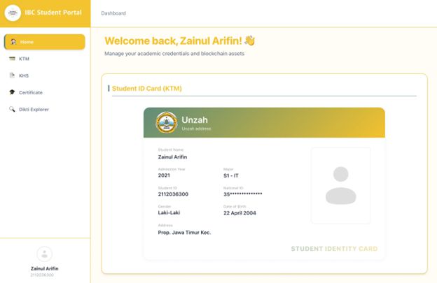 IBC 학생 포탈 메인 화면 (제공=IBC)