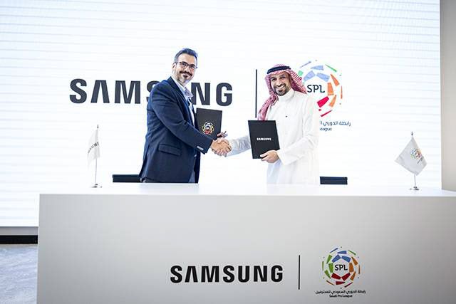 지난 2월 삼성과 사우디아라비아 프로페셔널 리그가 골드 파트너 스폰서십 계약을 체결했다.(사진=인사이더 풋볼 월드)