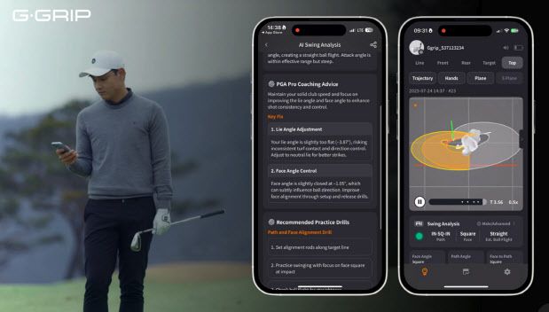 스포츠 테크 스타트업 에스지랩의 인공지능(AI) 골프 클럽 ‘지그립’(G-Grip) 관련 이미지. (사진=지그립 홈페이지)