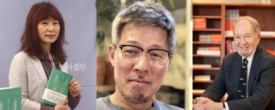 은희경·천명관 작가, 재러드 다이아몬드 교수(사진=연합뉴스).