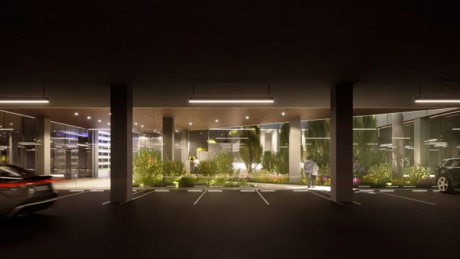 포스코이앤씨 ‘더샵 바이오필릭’ 지하주차장.(사진=포스코이앤씨)