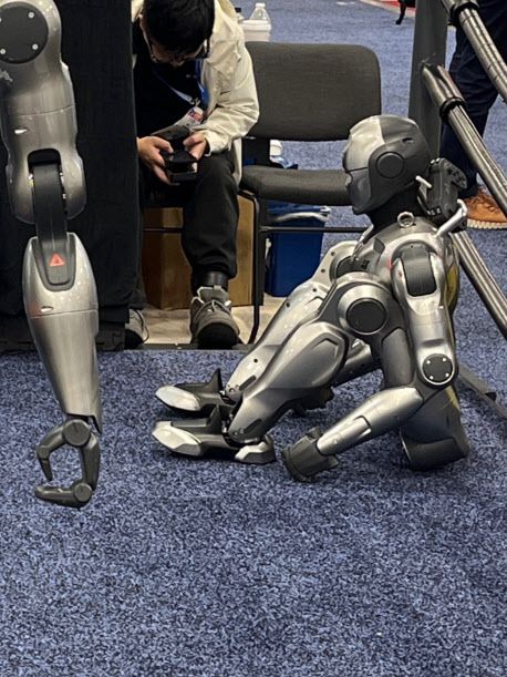 올해 초 ‘CES 2026’가 열린 미국 라스베이거스 컨벤션 센터(LVCC) 노스홀에 중국 기업의 인간형 로봇(휴머노이드)가 전시돼 있다.(사진=이진형 데이터마케팅코리아 대표)