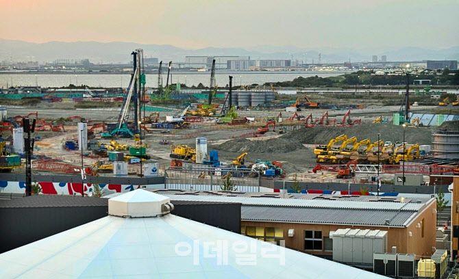 일본 오사카 유메시마 인공섬에 오는 2030년 들어서는 ‘오사카 복합 리조트’ 건립 현장 모습 (사진=엠지엠·오릭스 컨소시엄)