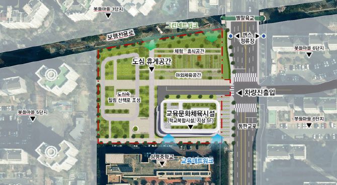 삼평동 옛 이황초 부지 복합개발 개발 계획도.(사진=성남시)