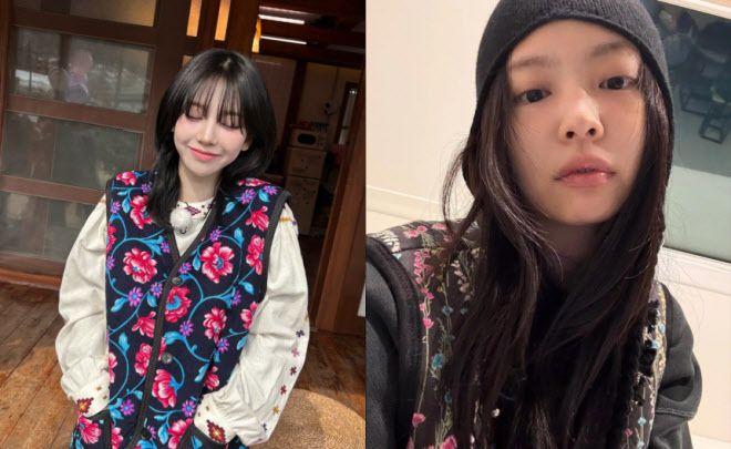 (사진=카리나·제니 인스타그램 갈무리)