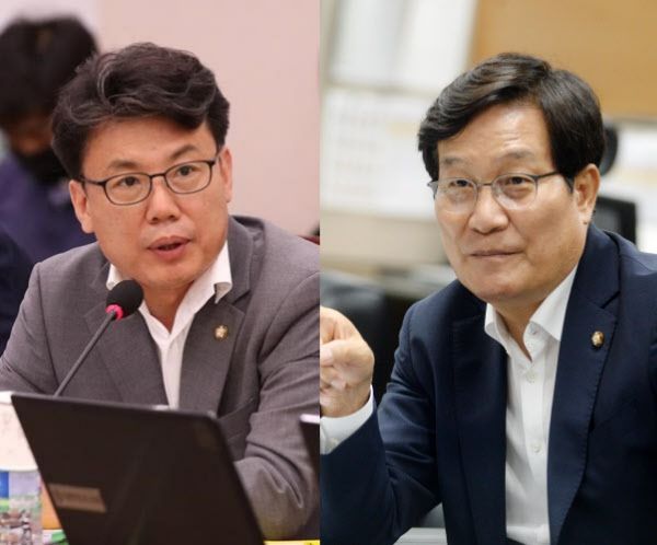 더불어민주당 진성준(왼쪽) 의원과 신동근 의원/연합뉴스, 뉴시스
