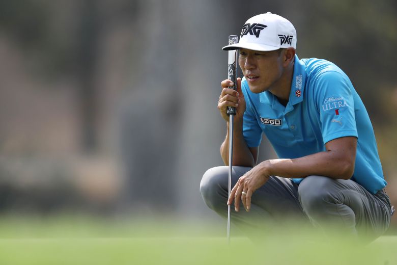 /AFP연합뉴스 제임스 한이 세이프웨이오픈 3라운드에서 퍼팅을 앞두고 신중하게 그린을 살펴보고 있다.