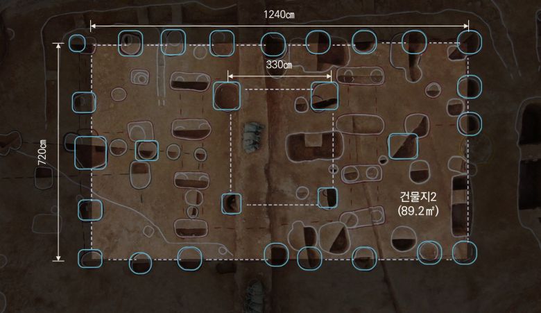 부여 쌍북리 유적에서 확인된 백제 사비시대 초기 대형 건물터. /문화재청