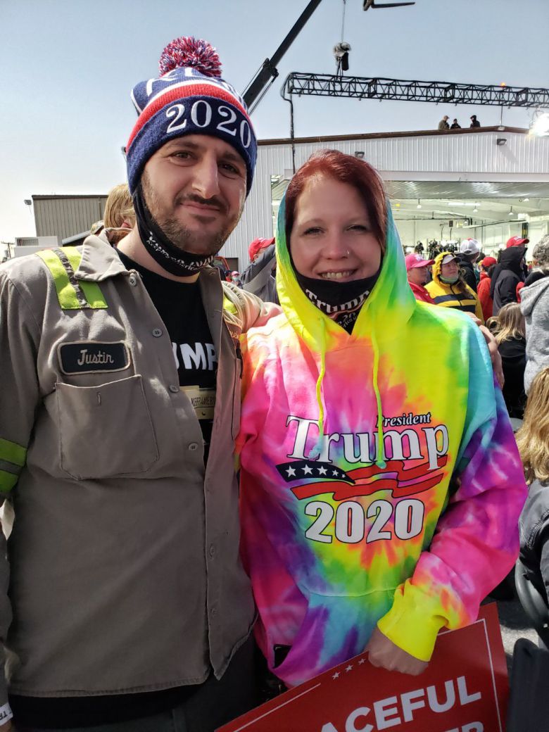 광산에서 일한다는 저스틴 고스씨와 부인 타샤씨. 저스틴은 "트럼프가 떨어지면 내 직장도 사라진다"고 말했다. /존스타운=조의준 특파원