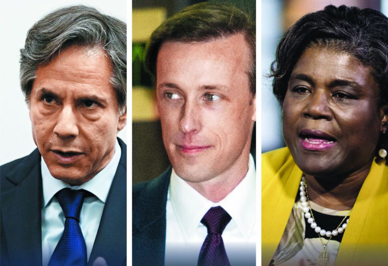 바이든이 내정한 외교안보 인사들 (왼쪽부터)국무장관으로 내정한 토니 블링컨, 백악관 국가안보보좌관으로 내정된 제이크 설리번,유엔대사로 내정된 린다 토머스 그린필드