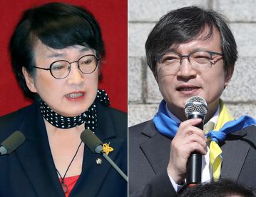 열린민주당 김진애의원과 김의겸 전 청와대 대변인.