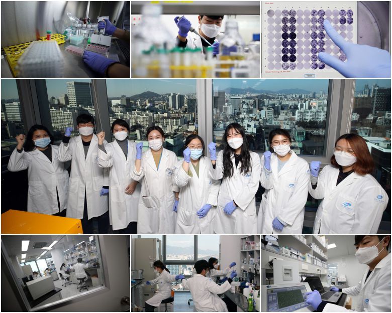 국내 코로나19 백신 개발은 어디까지 왔을까? 한 제약ㆍ바이오 업계 관계자는 "다국적 제약사와 비교해 상용화는 늦어질 수 있겠지만 코로나19 재유행 등 장기적인 상황을 봤을 때 국산 코로나19 백신은 꼭 필요하다"며 "국내 임상에 속도를 붙이고 개발을 가속하기 위한 정부의 전폭적인 지원이 필요하다"고 말했다. 전례 없는 신종 바이러스의 등장으로 전 세계가 공포에 떨어야 했던 2020년도 진다. 국내 3차 대유행의 확산세가 거세지는 등 새해로 가는 길목에서 팬데믹은 아직도 현재진행형이지만 영국, 미국 등이 백신 예방접종을 시작하면서 인류는 팬데믹 극복에 대한 희망을 품어본다. 다가오는 해에는 국내 백신 개발 현장에서 구슬땀을 흘리고 있는 연구진의 백신 개발 성공 소식도 속속 들려오길 기원하며 위기 극복을 향한 희망의 빛이 더 거세지길 바래본다. 사진은 서울 강남구 진원생명과학 연구소에서 연구원이 신종 코로나바이러스 감염증(코로나19) 백신 개발 관련 연구를 하는 모습. 2020.12.29 /연합뉴스