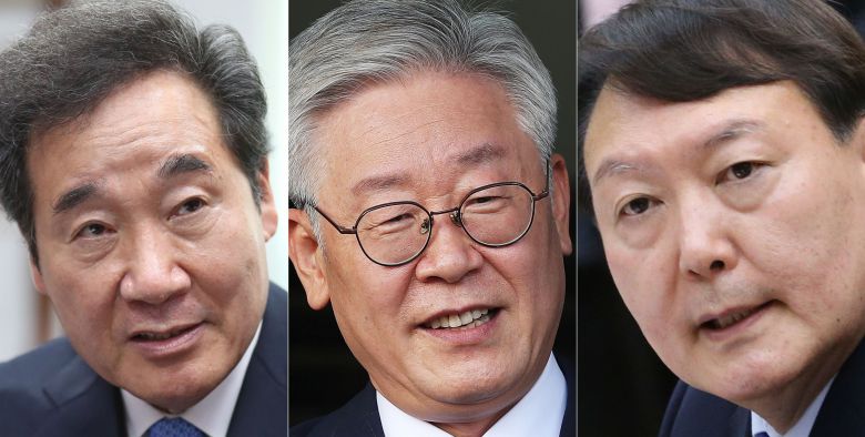 왼쪽부터 이낙연 더불어민주당 대표, 이재명 경기지사, 윤석열 검찰총장. /조선DB·연합뉴스