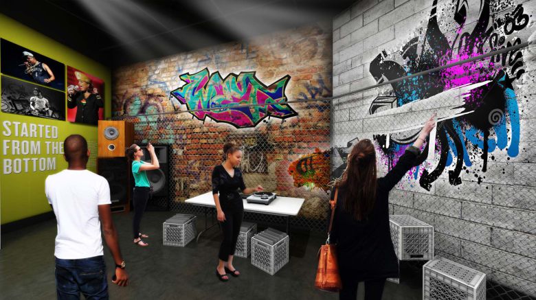 힙합음악의 상징인 그래피티를 전시한 공간 조감도. /흑인음악박물관 홈페이지