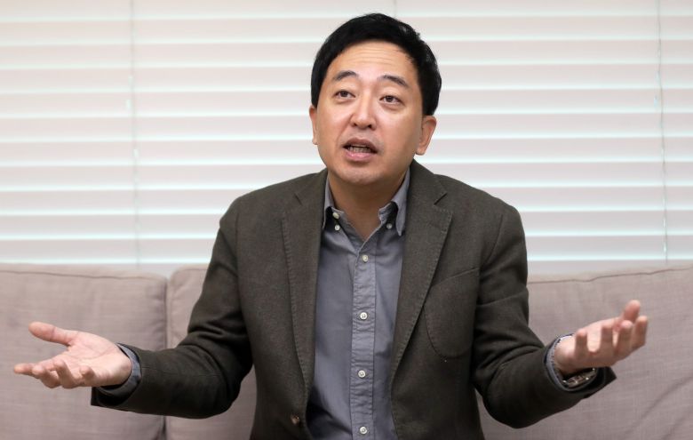 금태섭 전 의원이 지난달 21일 오후 서울 용산구 한남동 사무실에서 본지와 인터뷰를 하고 있다. /장련성 기자