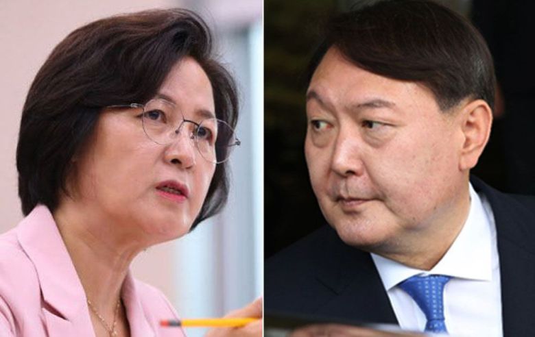 추미애 전 법무부 장관과 윤석열 검찰총장. /조선일보 DB