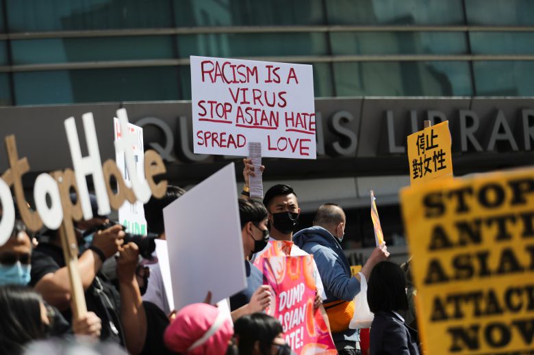 지난 3월27일 뉴욕 플러싱 차이나타운에서 열린 아시아계 증오 범죄 규탄 시위.  /신화통신 연합